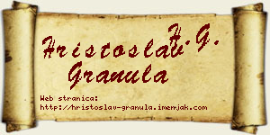 Hristoslav Granula vizit kartica